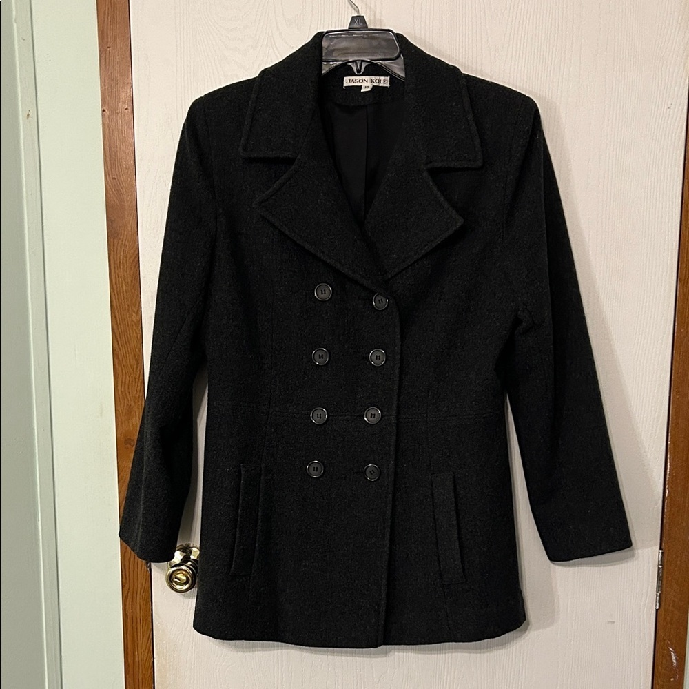 Jason Kole Women’s Vintage Charcoal Gray Pea Coat Size 10